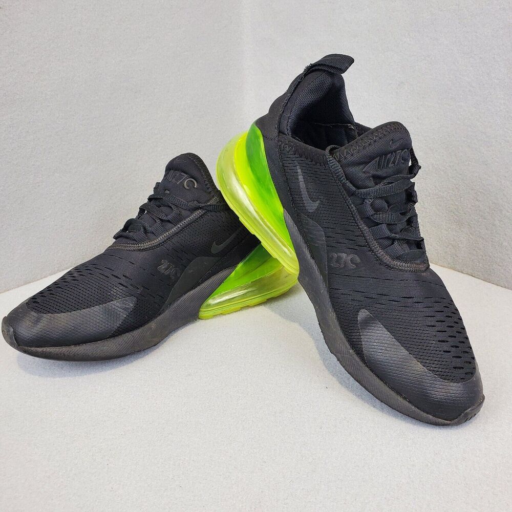 Nike Air Max 270 Black Volt Green AH8050-011 Running Shoes Mens Size 7